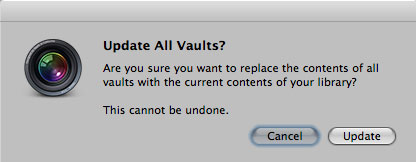 Update Aperture Vaults Dialog