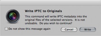 Quick Method: Writing IPTC to Originals Alert
