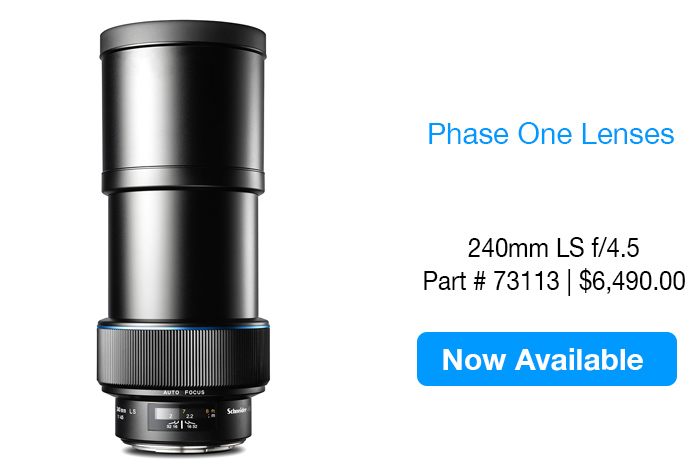 Capture Integration Phase One Blue Ring Lens 240 mm lenscap Lens Now Available